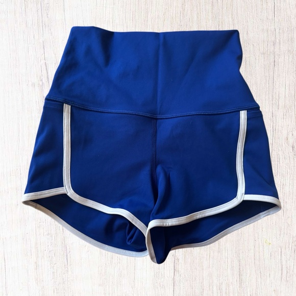 FP Movement NWOT Free People Royal Blue White Piping Booty Shorts size Small - Picture 2 of 3